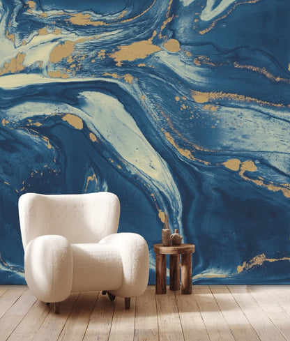 CALACATTA MURAL: Navy Blue