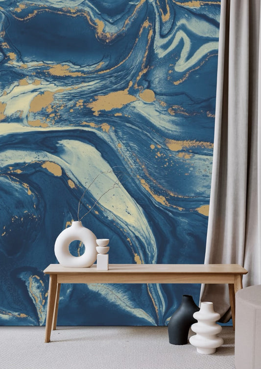 CALACATTA MURAL: Navy Blue