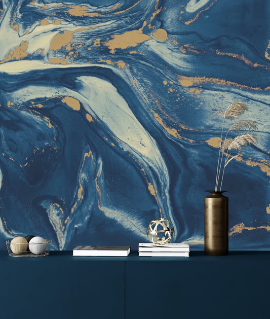 CALACATTA MURAL: Navy Blue
