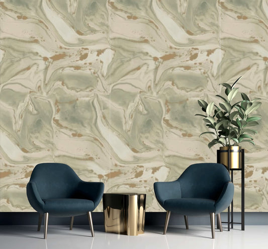 CALACATTA WALLPAPER: Sage White
